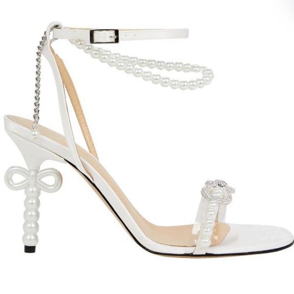 Mach & Mach White Pearl Embellished Satin Heel | Bridal | Worn Once!! - Picture 2 of 8